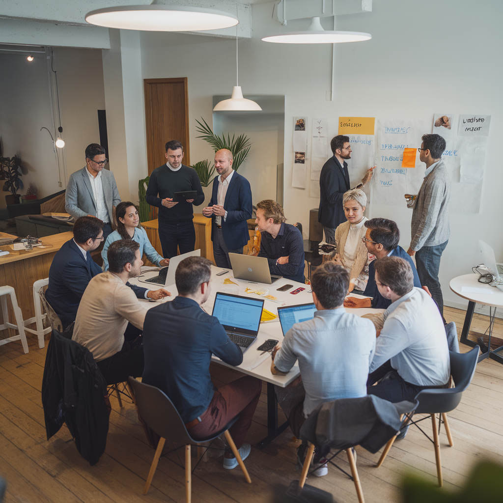Workshop with whiteboard